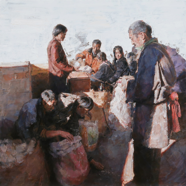 李建鹏《远方来客之二》180×180cm 布面油画.jpeg