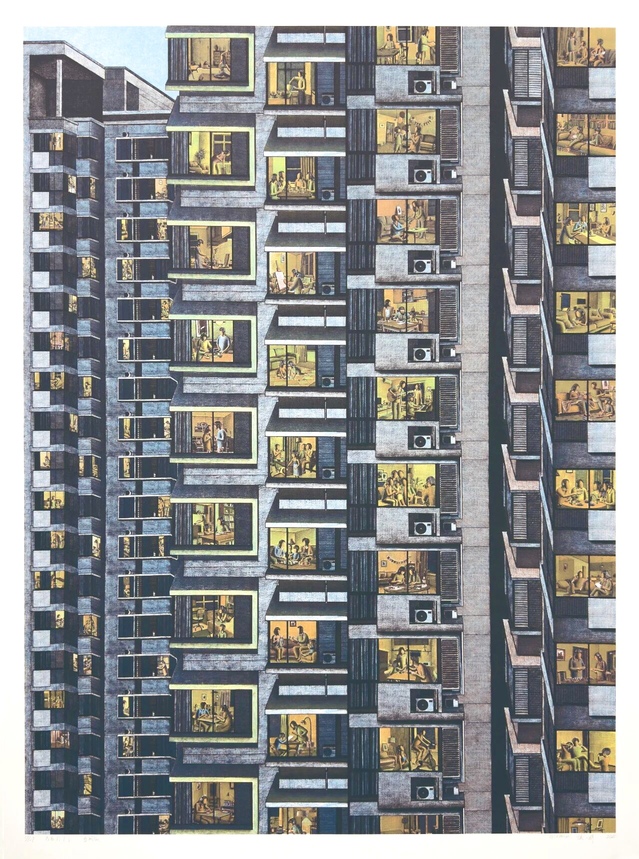 侯一婷《万家灯火I》丝网版画 135x100cm 2025年.jpeg